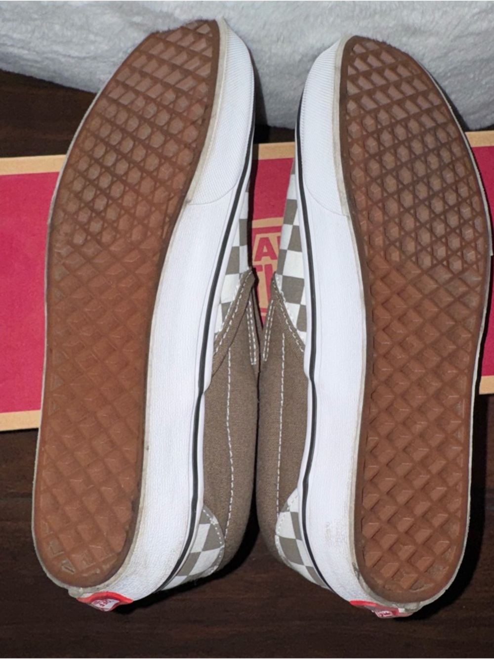 Vans Slip-On Checkerboard in Brown and White - Picture 7 of 7